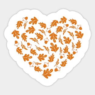 Fall Leaves Heart Autumn Sticker